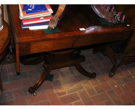 A Regency rosewood sofa table with brass inlay 