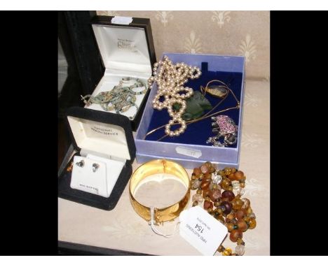 Egyptian bead necklace, bangle, earrings, etc. 