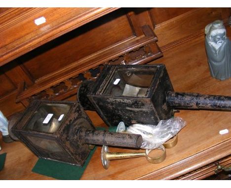 A pair of vintage Miller &amp; Sons coach lamps CONDITION REPORTPlease see further images