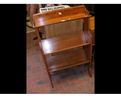 An oak book trough with shelf above - width 70cm 