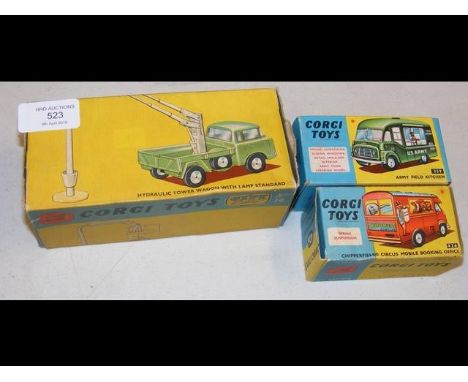 A boxed Corgi Toy Gift Set No.14 Hydraulic Tower Wagon with Lamp Standard, together with No.359 and 426 CONDITION REPORTPleas