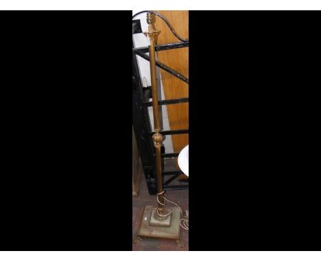 A brass column standard lamp  
