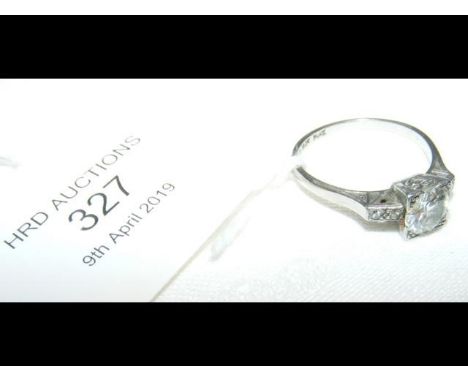 A diamond Solitaire ring - approx. .8 carat in 18ct white gold setting CONDITION REPORTfew inclusions