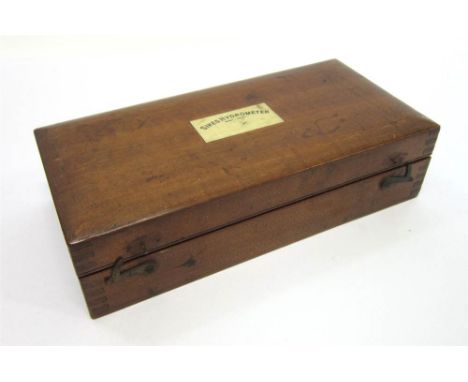 A SIKES HYDROMETER in a fitted mahogany case, (lacking two weights).