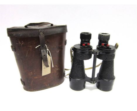 A SECOND WORLD WAR BRITISH PAIR OF SERVICE ISSUE BINOCULARS marked 'Bino. Prism. No.5 Mk IV x7', with ordnance arrow, and dat