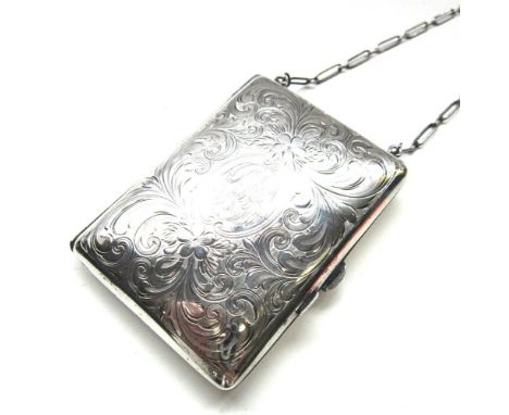 AN EARLY 20TH CENTURY LADY'S NECESSAIRE stamped sterling and maker's monogram, probably American, the rectangular case engrav