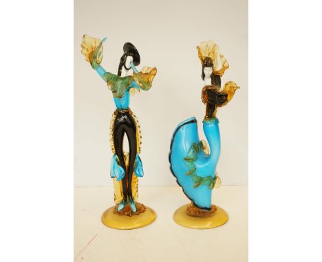 Pair of Murano dancing figures Height 48 cm 