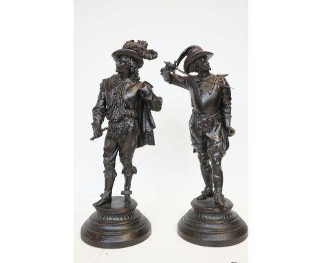 2 Large &amp; heavy spelter figures - A/F Height 53 cm 