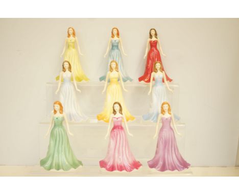 Collection of 9 Royal Doulton The gem stone collection figures 