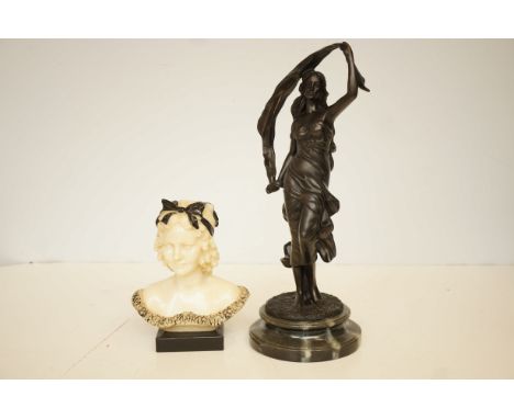 2x Resin art deco style figures 