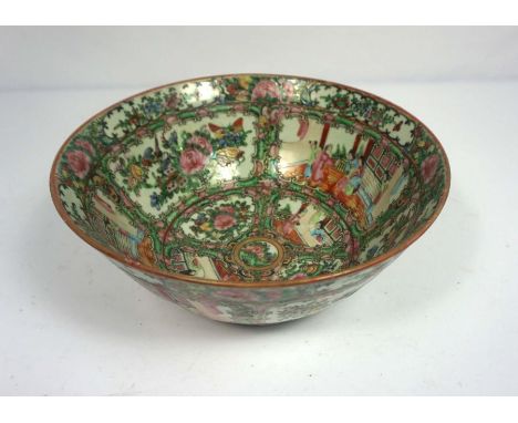 A group of ceramics, including a large blue and white Spode washbowl, a Cantonese bowl, a part dessert service, Staffordshire