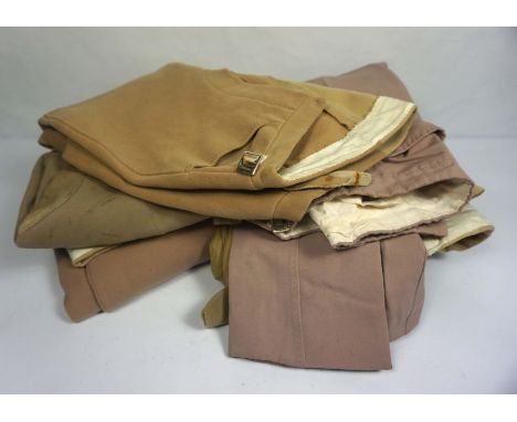 Seven assorted pairs of Ladies hunting breeches, including a Husky padded pair, and a pair by Golding &amp; Son of Newmarket 
