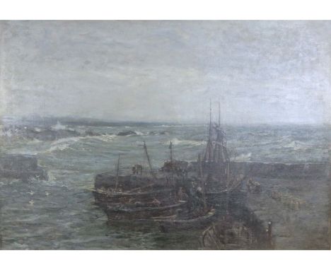 Robert Weir Allan, Scottish, (1852-1942), The Wind &amp; The Sea, oil on canvas, signed 84cm x 120cmCondition reportThe paint