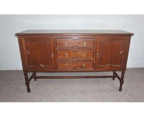 A modern beech dresser, 20th century, with three drawers and two cabinet doors, 100cm high, 188cm wide; together with a chest