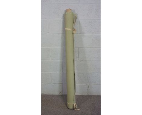 A roll of light green 'velvet' fabric, 144cm wide (might suit covering card tables etc)