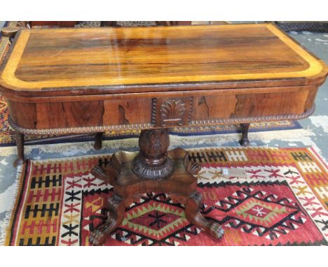 A Georgian rosewood card table. 