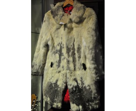 A ladies vintage three quarter length fur jacket, possibly wolfskin