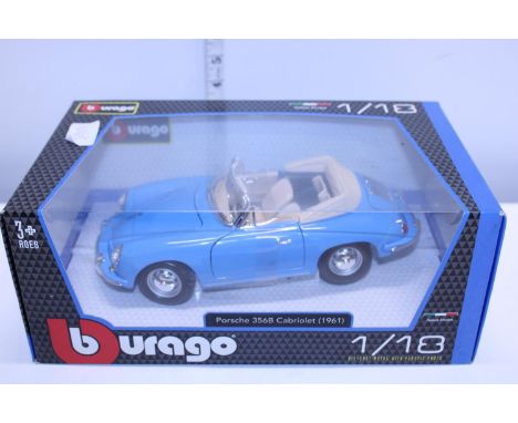 A boxed Burago die-cast model of a Porsche scale 1/18 