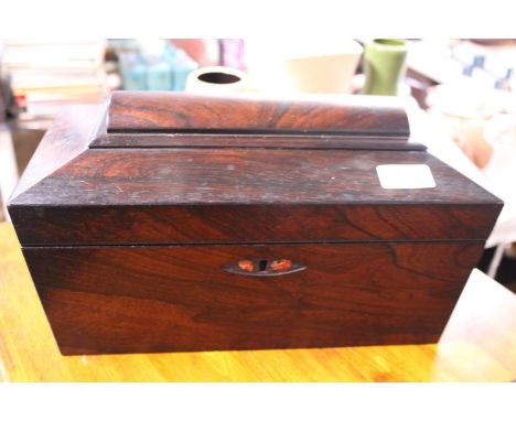 A mid 19th century mahogany tea caddy 