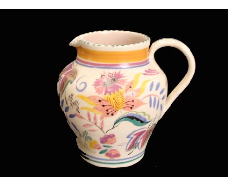 A Poole pottery jug, 14cm and a Poole pottery ashtray.&nbsp;
