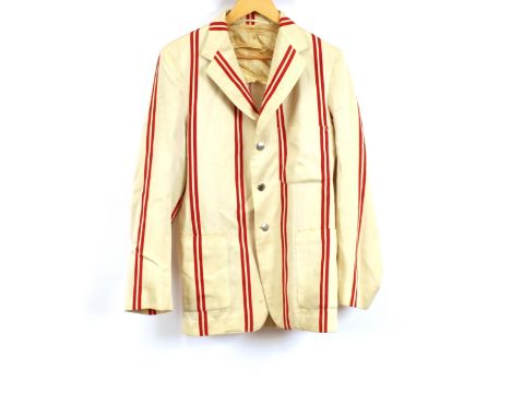 A vintage cotton boating jacket in cream with red stripes 