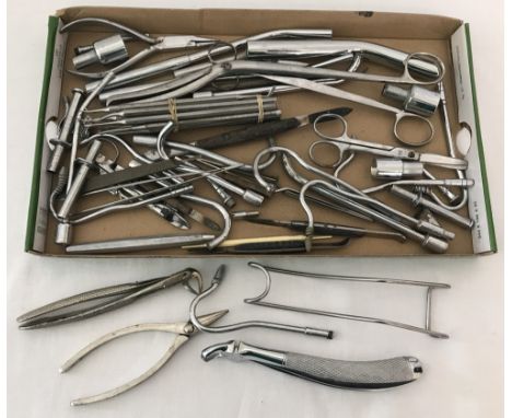 A collection of vintage dentistry tools and accessories.To include pieces by Hawksley, London and Ash &amp; Sons.