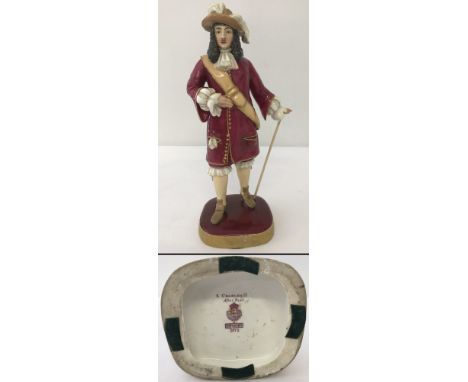 An early Royal Worcester figurine of King Charles II #2672 and dated 1917. In red colourway, entitled "8. Charles II After Be