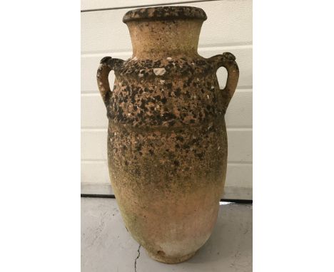 A vintage terracotta 2 handled garden urn.