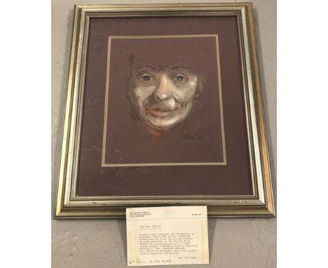 Geoffrey Rawlins framed &amp; glazed pastel portrait entitled Zoe and dated 1973. Together with an information card about the