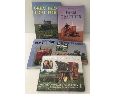 5 modern hardback books on modern and vintage tractors.