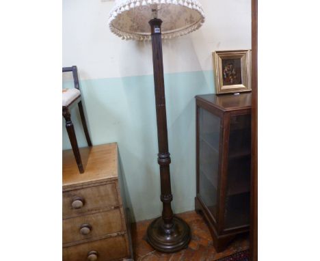 Corinthian column mahogany standard lamp