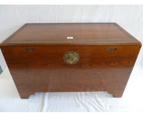 Mid 20thC Chinese camphor wood trunk or blanket chest
