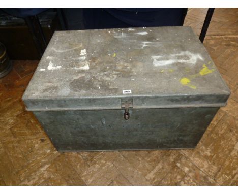 Galvanised tin trunk - Ashby Woulds Coal Board
