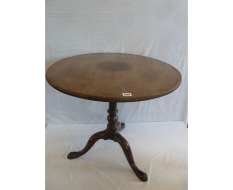 George III circular mahogany tripod bird cage tilt top tea table 