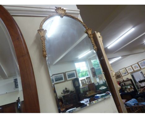 Arch wall mirror with gilt mount 
