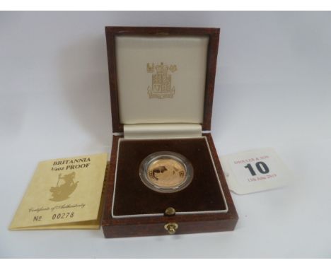 Royal Mint cased proof gold 1/4oz coin 1987