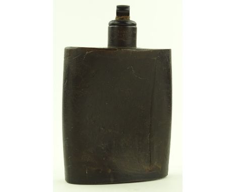 An early composite drinking flask with screw stopper, manufactured by S W Silver & Co., (Colonel & Army Agents), with impress