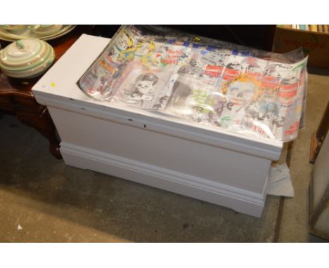 A painted wooden trunk