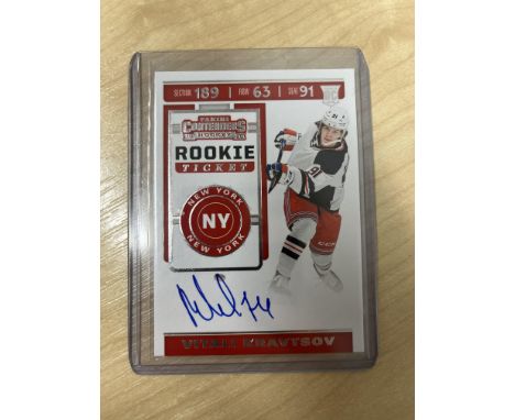 2019-20 Panini Contenders Hockey, New York Rookie Ticket - Vitali Kravtsov (Autographed Signature) C-VK