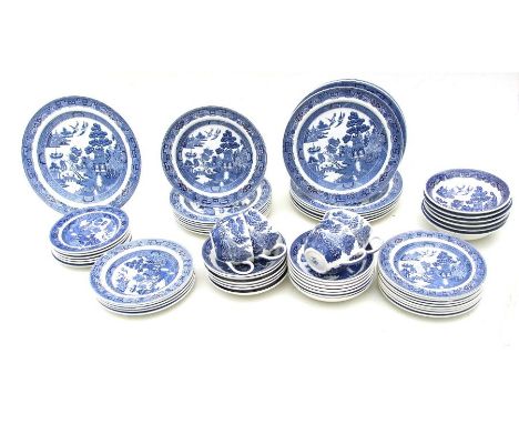 A Wedgwood Willow pattern part dinner and tea service; together with various other ceramics (3 boxes).