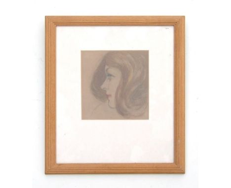 20th century British school - Portrait of a Young Lady - pastel, framed, 13 by 14cms.