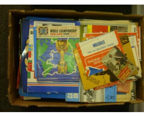 Box of football programmes and memorabilia Mainly Midlands based Hundreds of programmes from the 1960s including specials etc