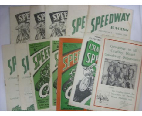 Speedway, a collection of Cradley Heath home Speedway Programmes, 1947 (3) Hanley, Plymouth, Exeter, 1948 (4) Tamworth, Hull,