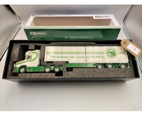 Manufacturer  - WSI | Description - Scania Vlastuin Torpedo 6x2 & Box Trailer - Patrick vd Hoeven | Stock Code - 01-3641 | No