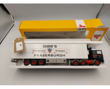 Manufacturer  - Lion Toys | Description - DAF 95 & Fridge Trailer - Gibbs of Fraserburgh | Stock Code - MUS2637 | Notes - VGC