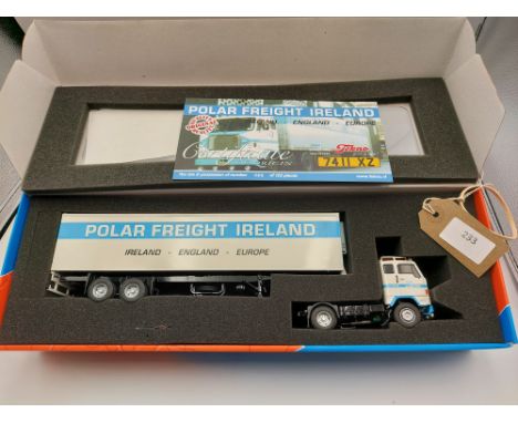 Manufacturer  - Tekno | Description - Volvo F88 & Fridge Trailer - Polar Freight | Stock Code - 64414 | Notes - Mint| Scale -