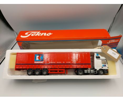 Manufacturer  - Tekno | Description - Mercedes-Benz L 2 & Curtainside Trailer - Kay Transport | Stock Code - 63 | Notes - GC 