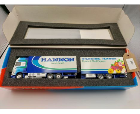 Manufacturer  - Tekno | Description - DAF 95 XF Super SpaceCab Rigid Truck & Trailer - Hannon Interantional Transport | Stock