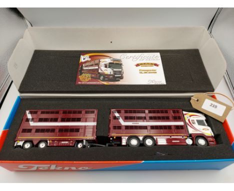Manufacturer  - Tekno | Description - Scania R-Series Topline & Livestock Trailer - Geary Livestock | Stock Code - 63615 | No