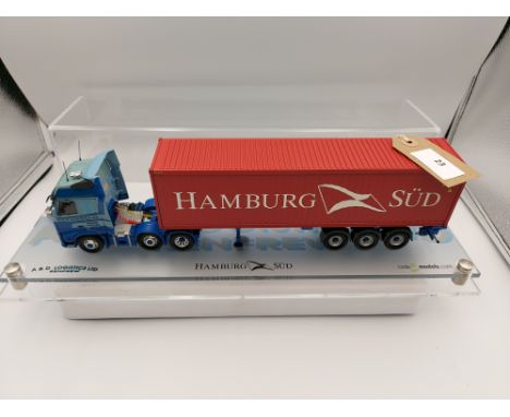 Manufacturer  - ? | Description - Volvo FH & Container Trailer - A& D Logistics in Perspex Case | Stock Code - ? | Notes - VG